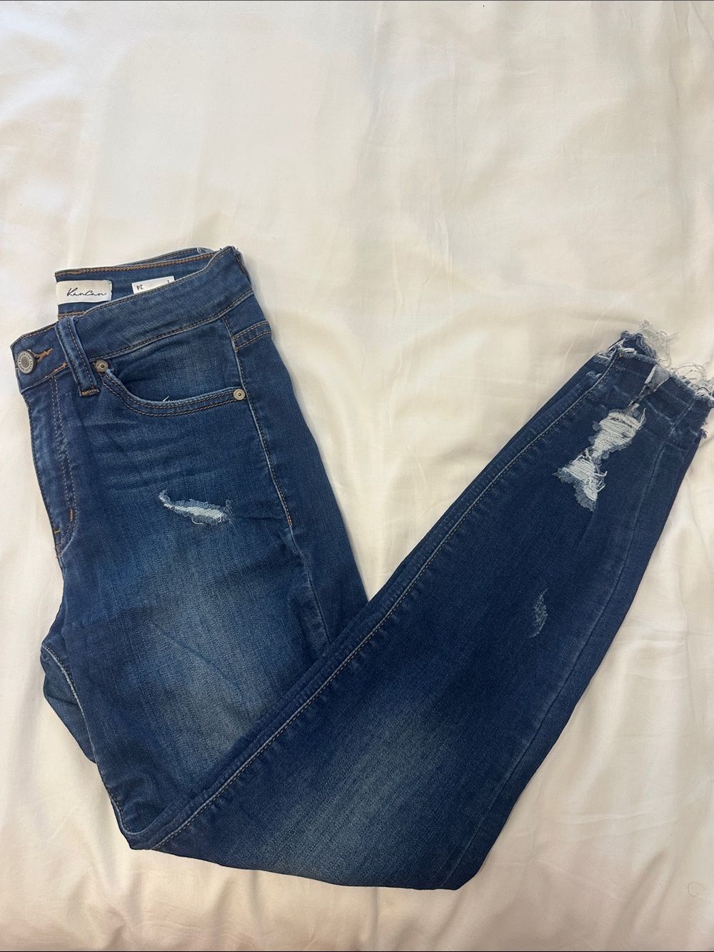KanCan Dark Blue Distressed Skinny Jeans